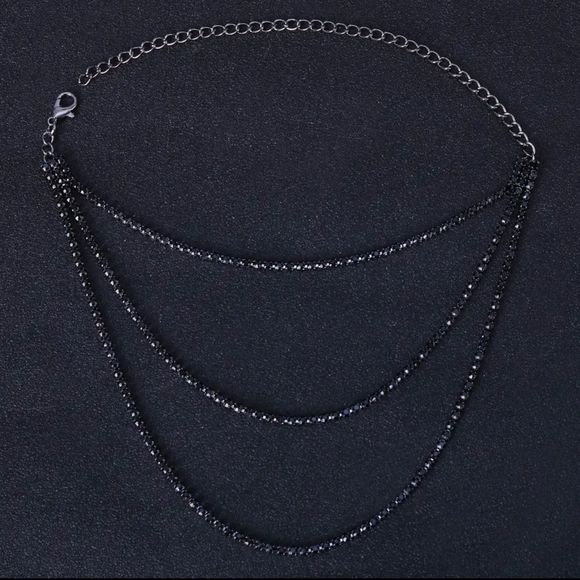 High Heel Anklets Foot Jewelry Black Rhinestones anklets - Picture 2 of 2